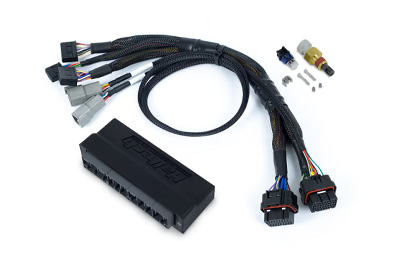 Haltech Nexus S2 plug and play adapter harness kit for Honda AP1 SS3, showing the wiring harness and connectors.