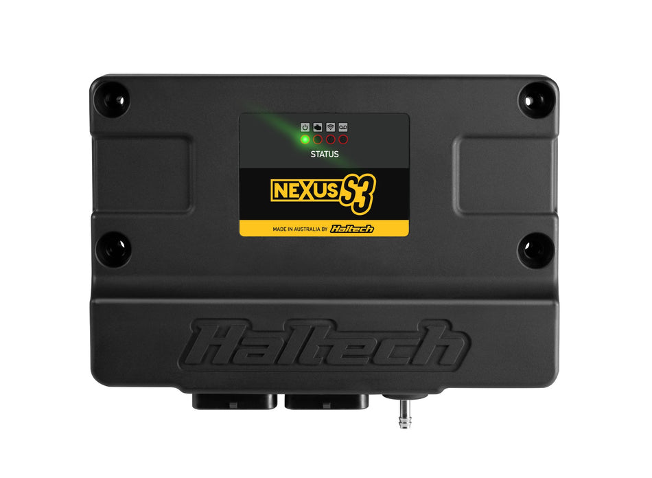 Haltech Nexus S3 ECU only for universal use, shown in the image with its compact electronic control unit design.