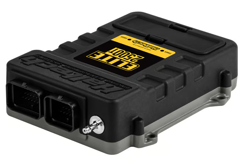 Haltech Elite 2500 T ECU, universal engine control unit with multiple connectors and sleek black casing, ready for high-performance tuning.