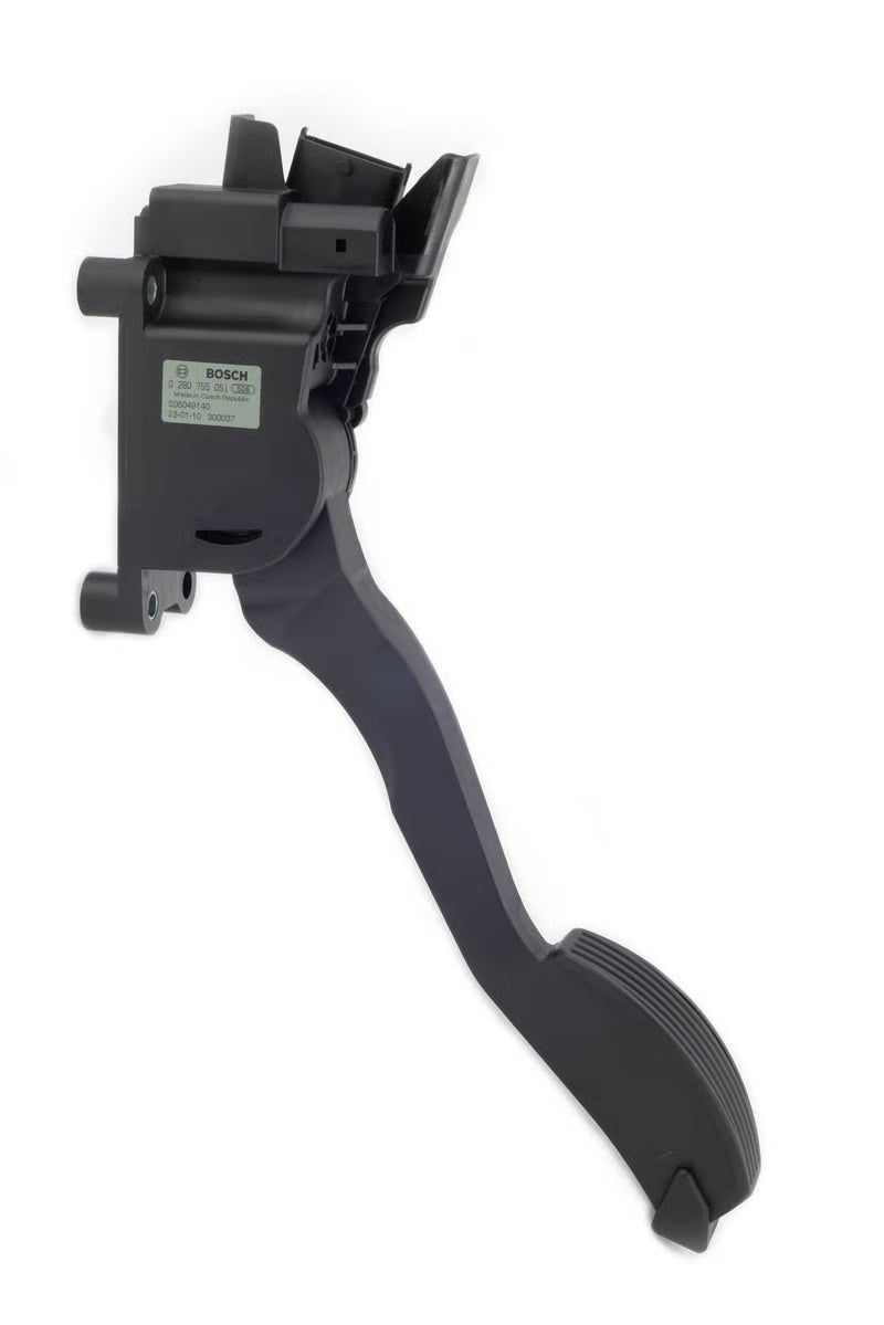 Haltech Bosch DBW pedal assembly, automotive accessories for throttle control, with metal pedal and mounting hardware.