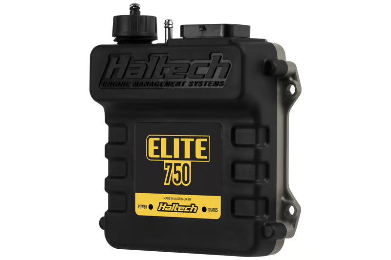 Haltech Elite 750 ECU universal electronic control unit with circuit board and connectors for performance tuning.