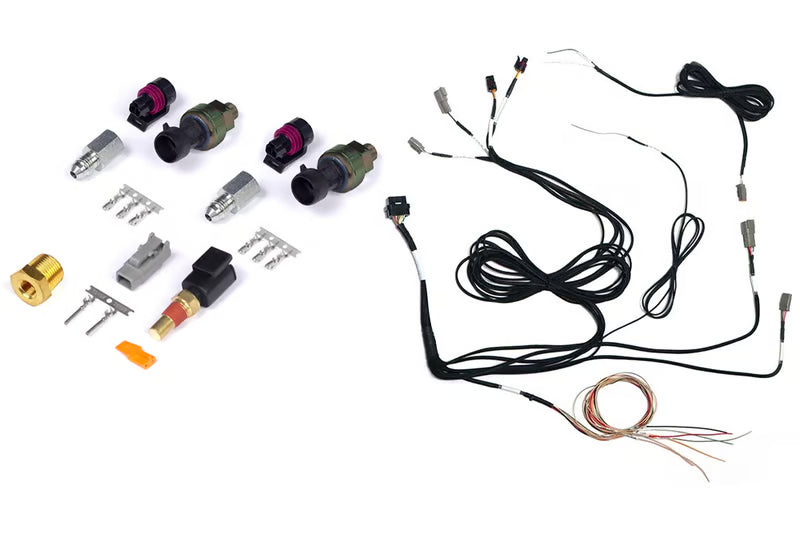 Haltech IC-7 Colour Dash "Classic" install kit with 7-inch digital dashboard and CAN size, showing the sleek display and mounting components.