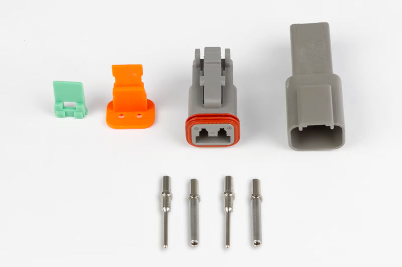 Haltech Deutsch DT-2 connector set with plug and pins, 13 Amp accessories for automotive or electronic wiring.