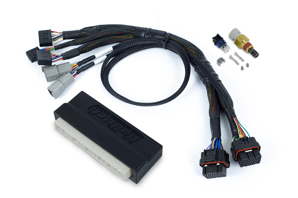 Haltech Nexus S3/S2 plug 'n' play wiring adapter harness for Honda DC5, with connectors and wiring components visible.