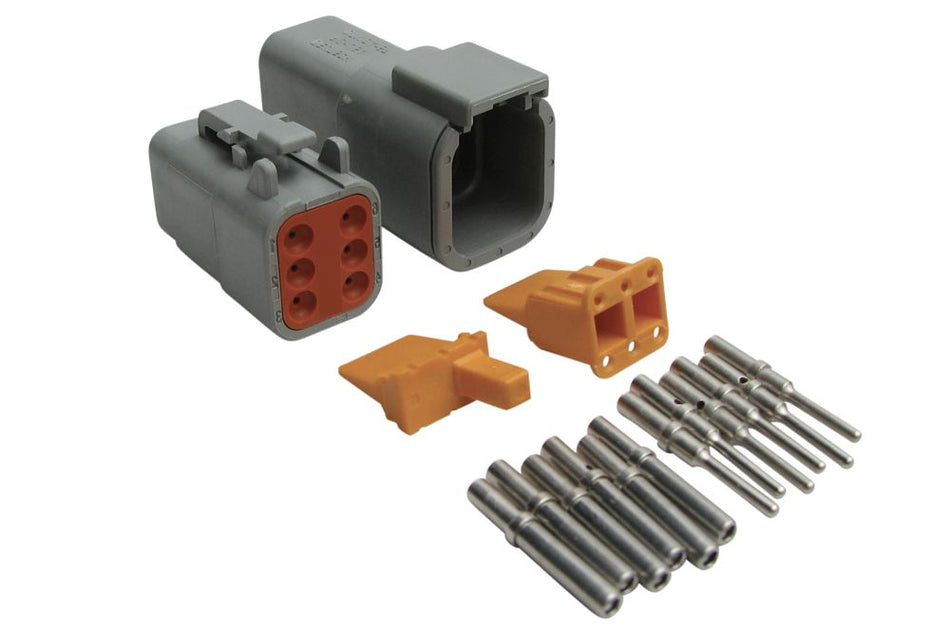 Haltech Deutsch DTM-6 connector plug and pin set, 7.5 amp, automotive wiring accessories for secure electrical connections