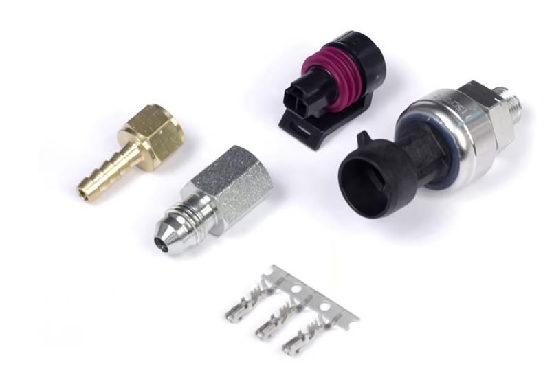 Haltech 5 Bar "TI" MAP Sensor showing its compact sensor body with wiring connector for precise manifold pressure measurement.