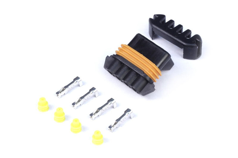 Haltech LS1 coil plug and pin accessories set with wiring connectors and metal pins for engine wiring harness.