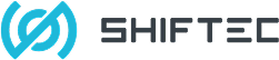 ShiftEC logo with a blue and black design on a white background